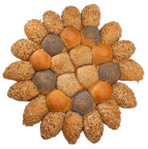 Rad mit Brötchen 30 Stück aus Dinkelvollkornmehl